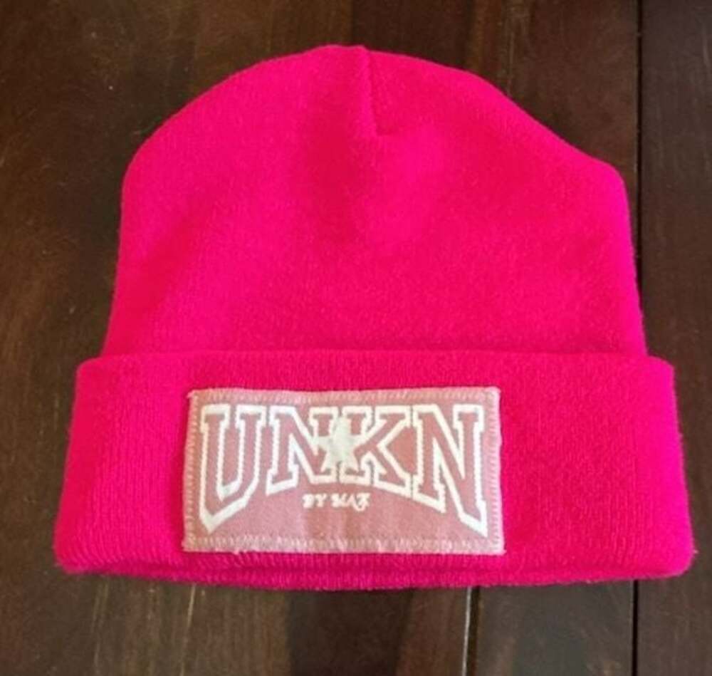UNKN By Max Hot Pink Beanie with Patch